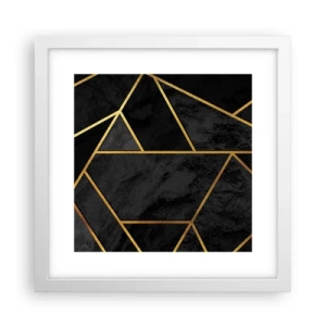 Poster in einem weißen Rahmen - Dunkelheit und Glanz - 30x30 cm