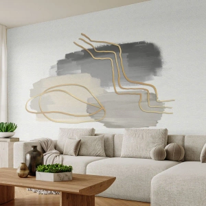 Fototapete Premium Sand - Dauer und Bewegung - Abstraktion, Stück, Gold - 150x105 cm