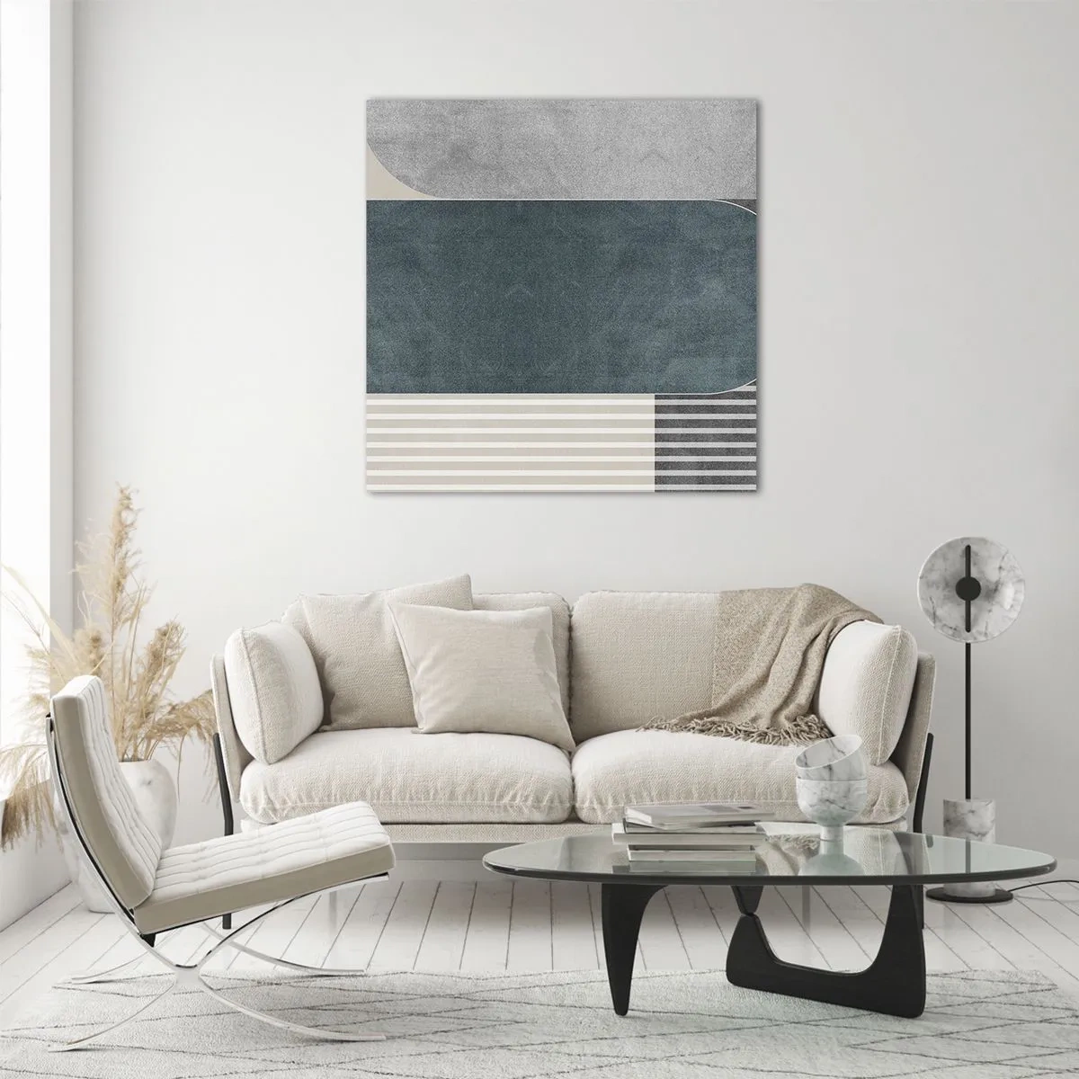 Glasbild - Bild auf glas - Komposition auf der Ebene - 70x70 cm