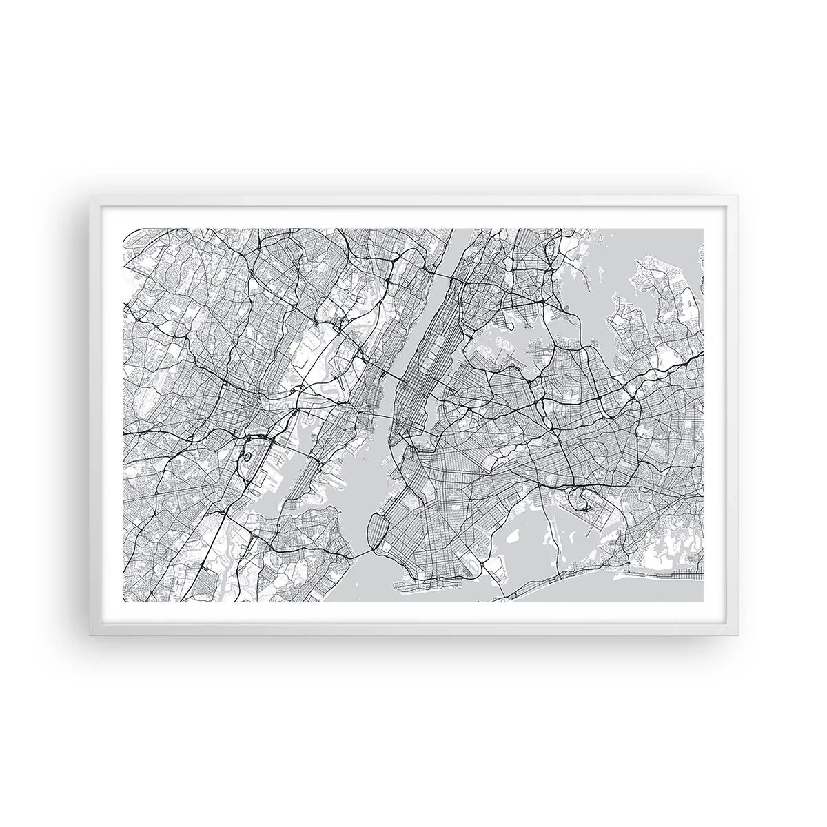 Poster in einem weißen Rahmen - Die Anatomie einer Metropole - 91x61 cm