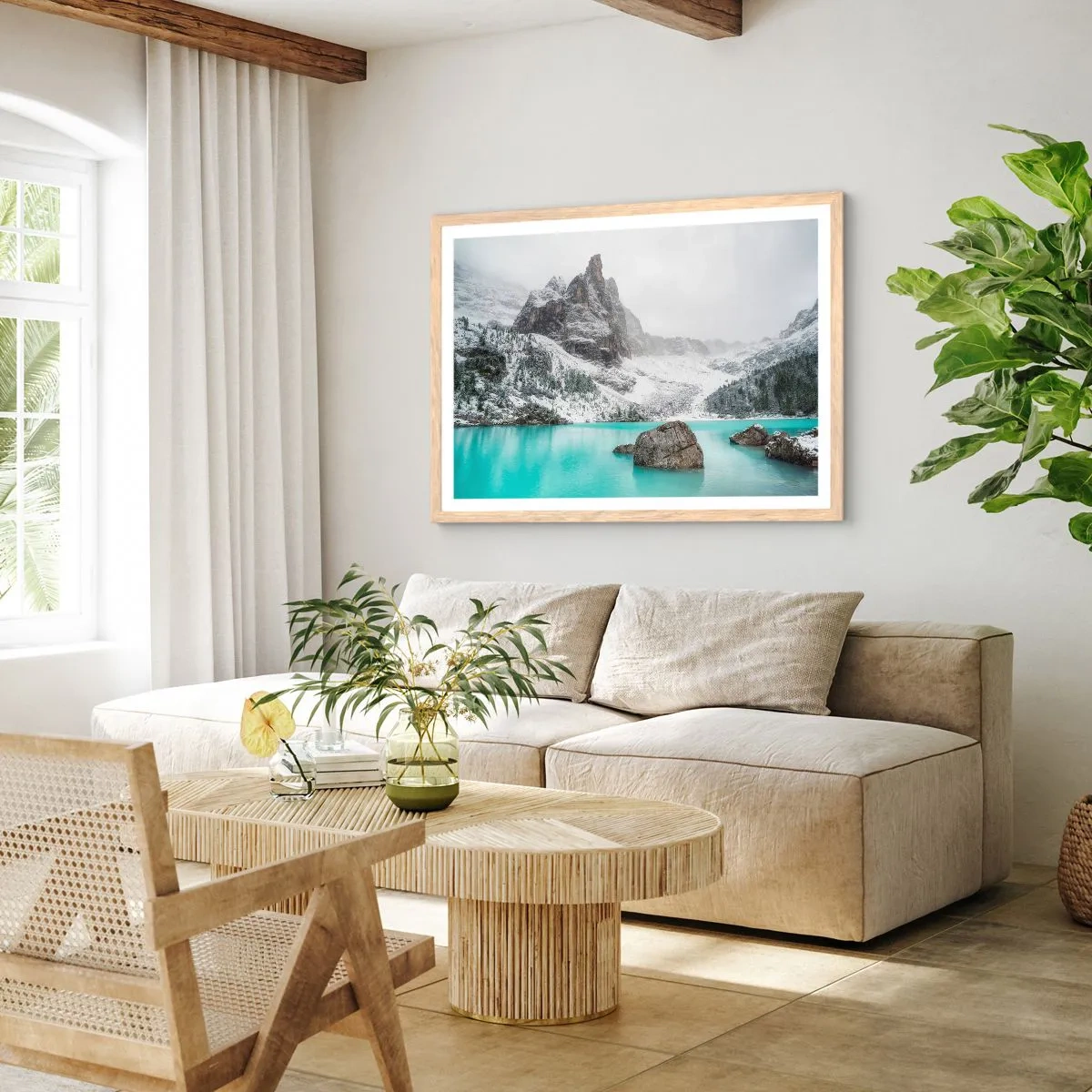 Poster in einem Rahmen aus heller Eiche - Auf der Hut - 70x50 cm