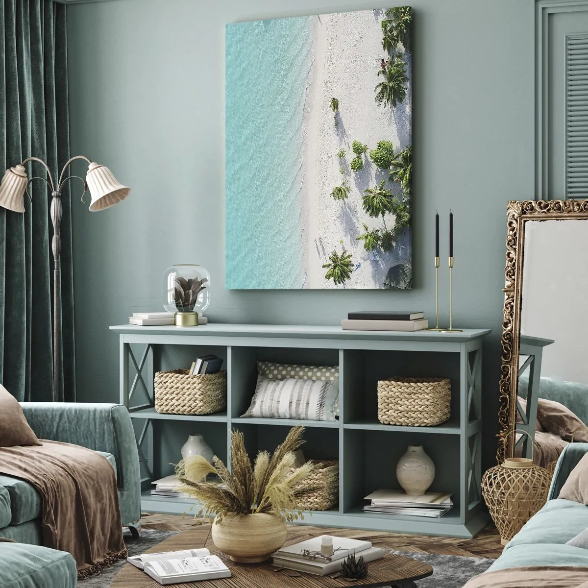 Bild auf Leinwand - Leinwandbild - Urlaub im Paradies - 65x120 cm