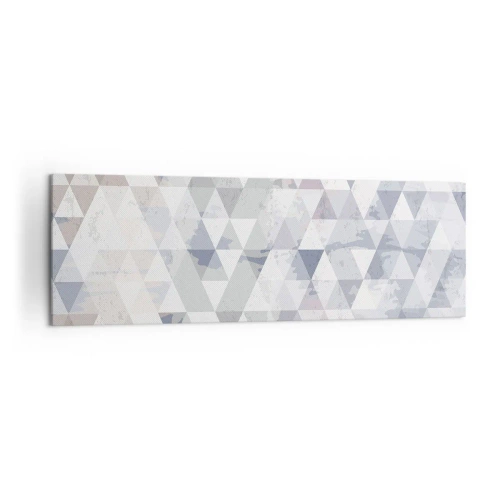 Bild auf Leinwand - Leinwandbild - Geometrisches Dreiecksmuster in Pastelltönen - 160x50cm - Im Rhythmus auf drei - Moderne Wanddekoration für Wohnzimmer und Schlafzimmer ARTTOR