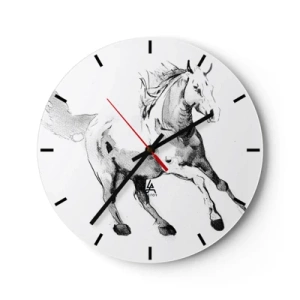Wanduhr - Glasuhr - Ungezähmte Seele - 40x40 cm
