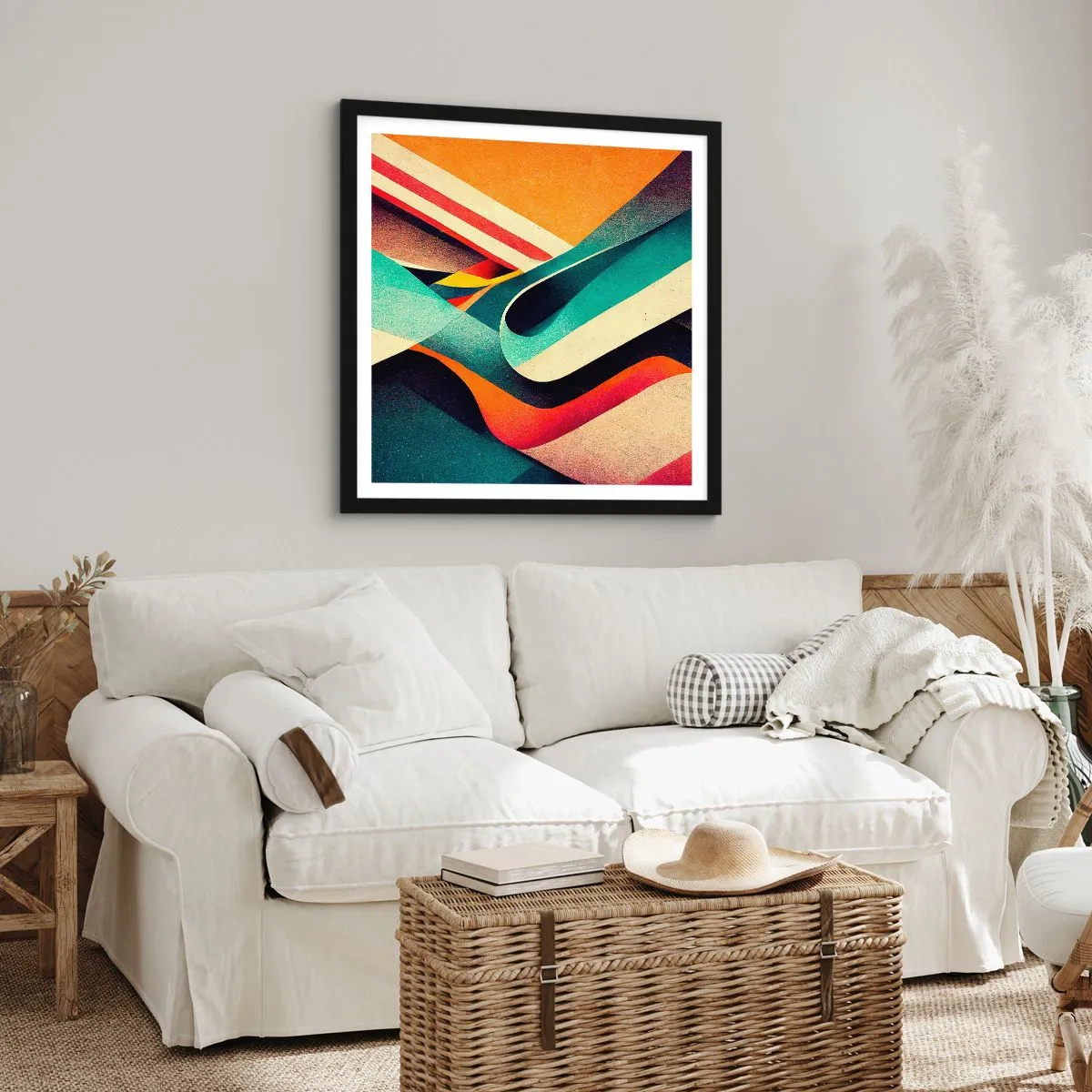 Poster in einem schwarzem Rahmen - Intensive Komposition - 40x40 cm