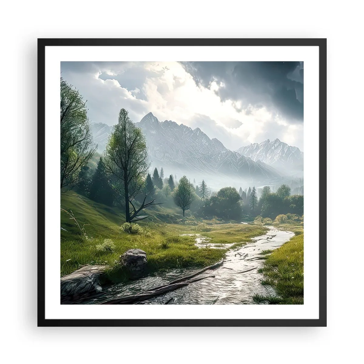Poster in einem schwarzem Rahmen - Hin und zurück - 60x60 cm