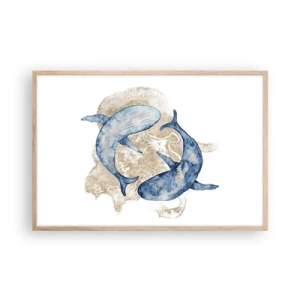 Poster in einem Rahmen aus heller Eiche - Freundschaft oder Liebe? - 91x61 cm