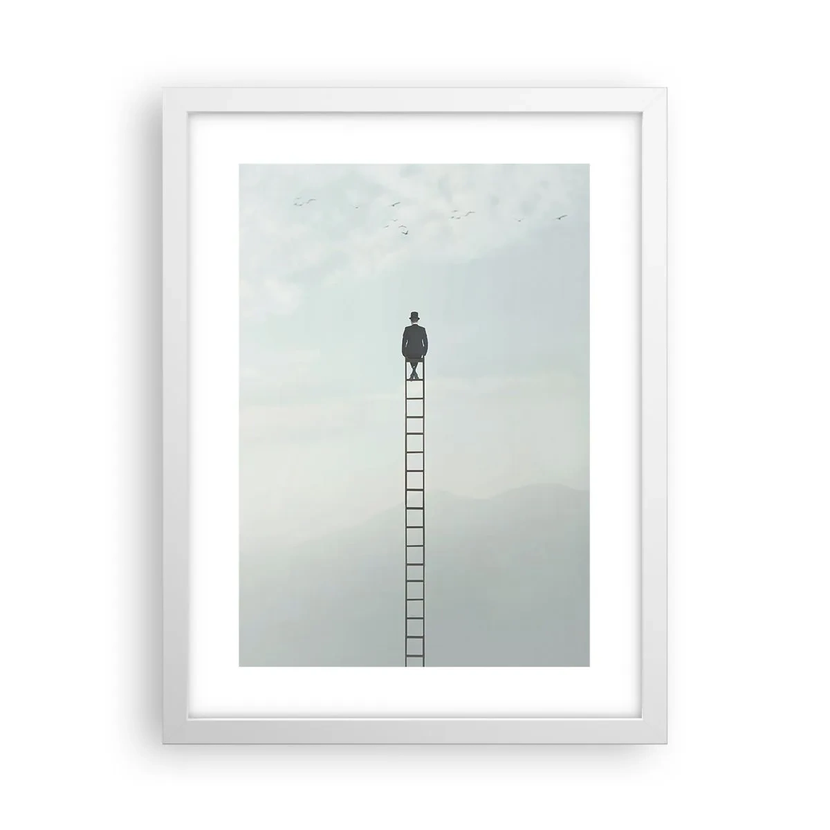 Poster in einem weißen Rahmen - Erhebe dich darüber! - 30x40 cm