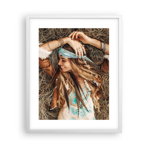 Poster in einem weißen Rahmen - Auf dem Weg in den Sommer der Liebe - 40x50 cm