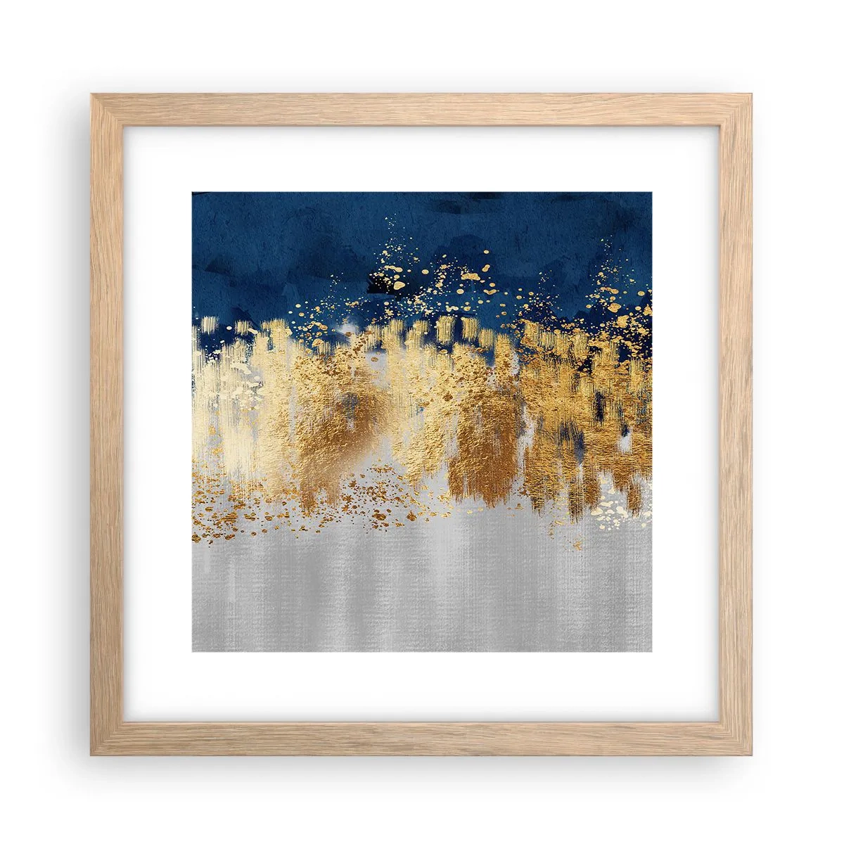 Poster in einem Rahmen aus heller Eiche - Moderne Komposition mit Glanz - 30x30 cm