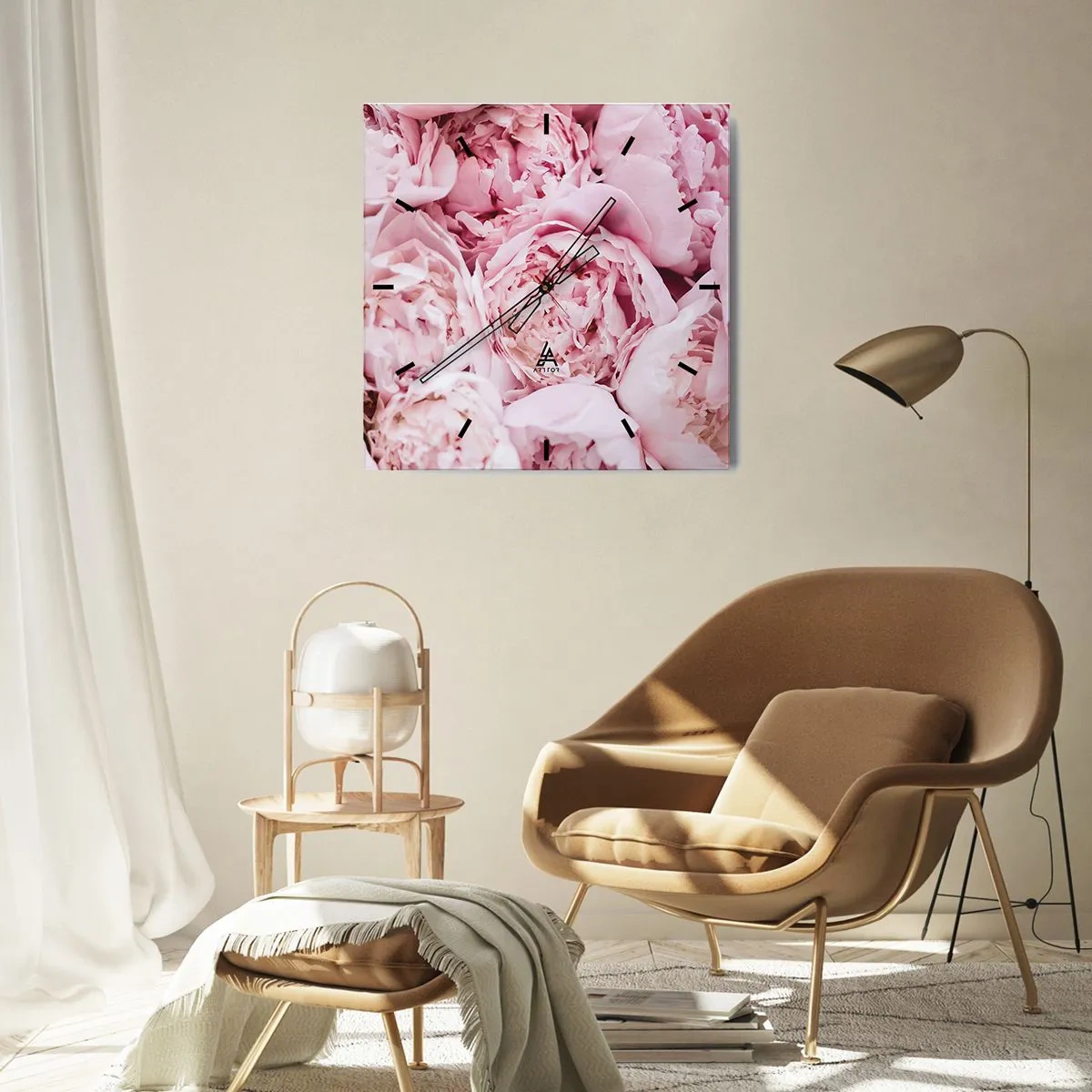 Wanduhr - Glasuhr - Anschmiegsam und duftend - 40x40 cm