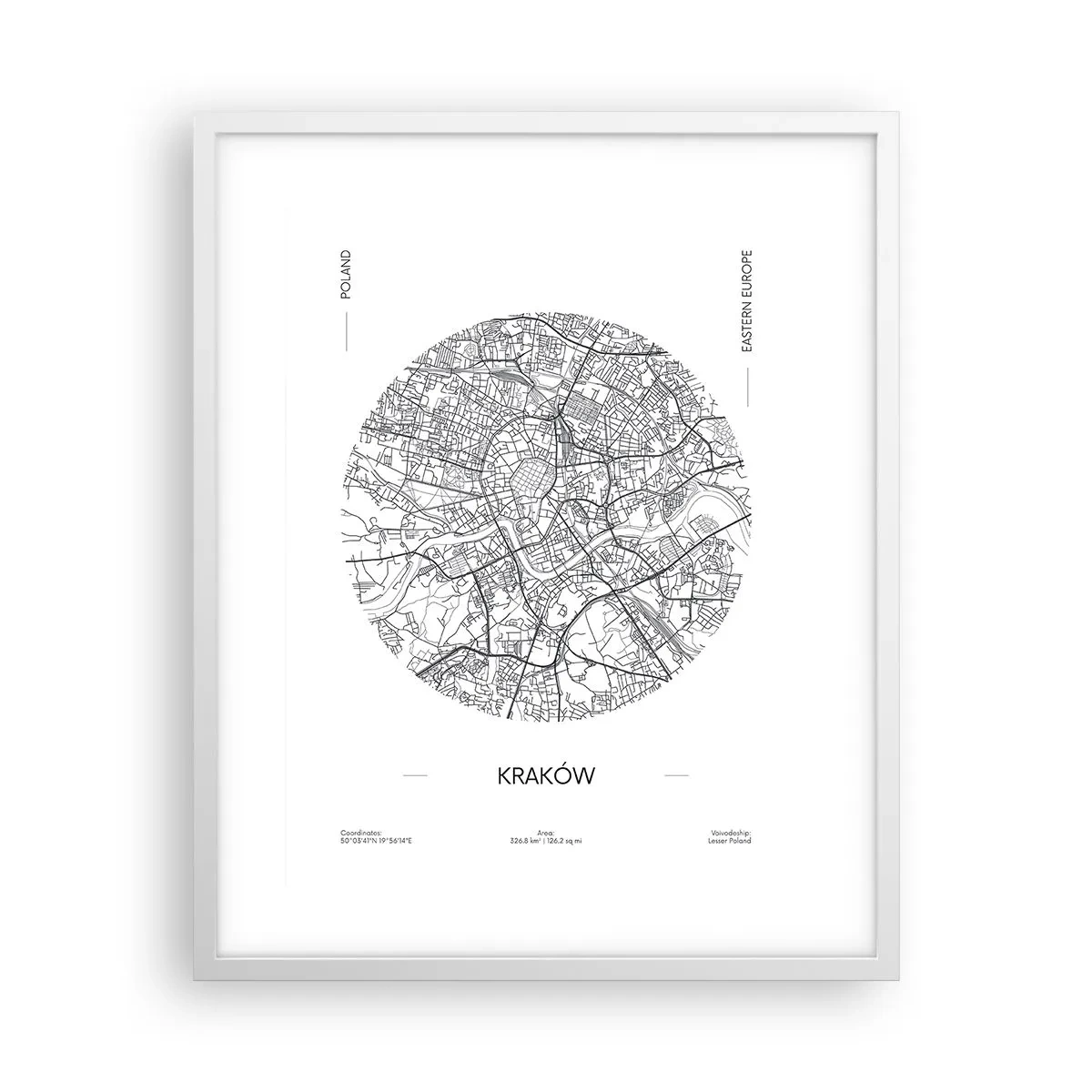 Poster in einem weißen Rahmen - Anatomie von Krakau - 40x50 cm