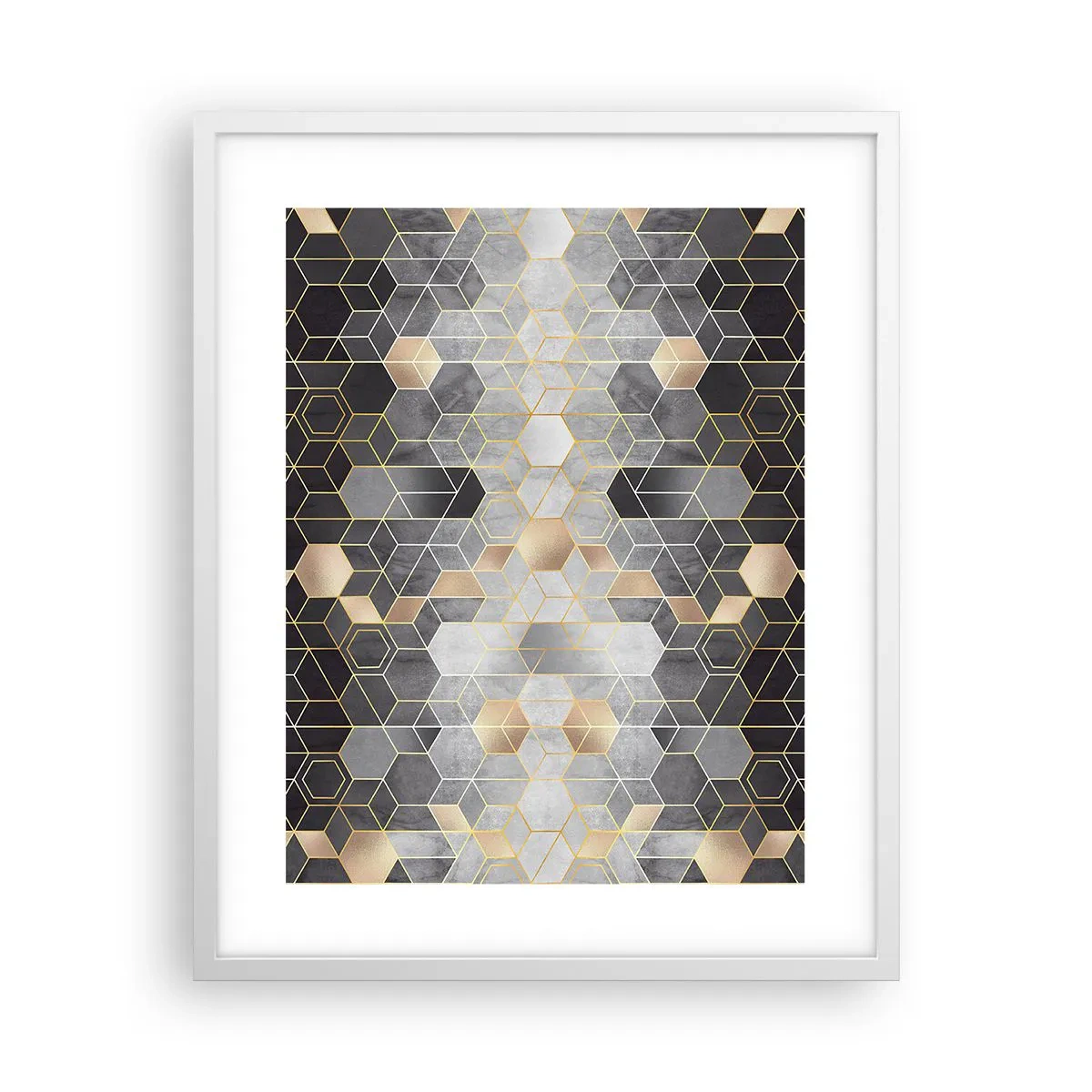 Poster in einem weißen Rahmen - Diamant-Komposition - 40x50 cm