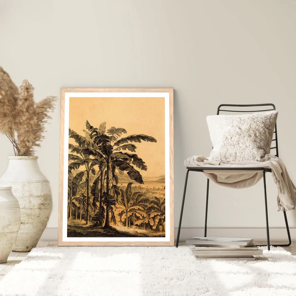 Poster in einem Rahmen aus heller Eiche - in einem kolonialen Klima - 70x100 cm