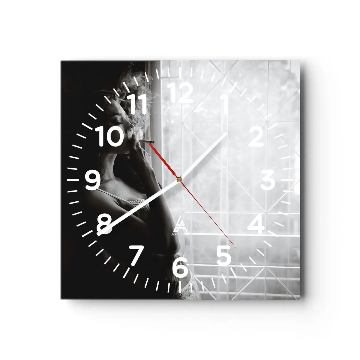 Wanduhr - Glasuhr - Sinnlicher Moment - 30x30 cm