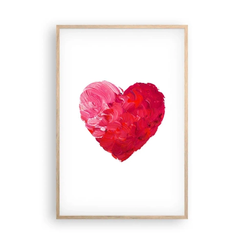 Poster in einem Rahmen aus heller Eiche - Alles was du brauchst ist Liebe - 61x91 cm