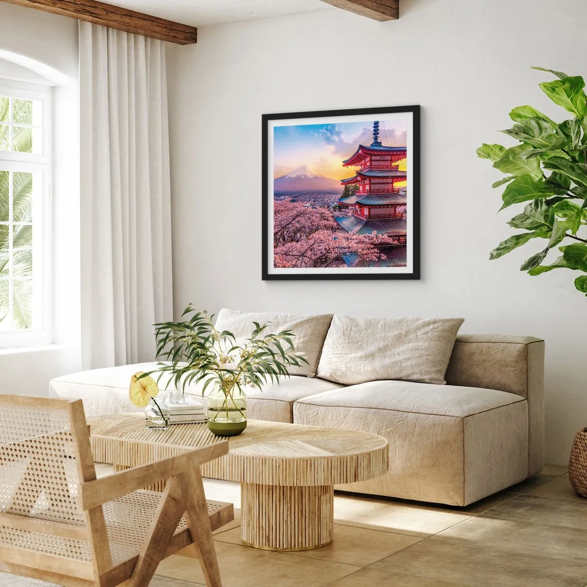 Poster in einem schwarzem Rahmen - Die Essenz des japanischen Geistes - 50x50 cm