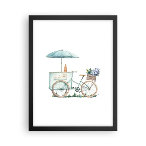 Poster in einem schwarzem Rahmen - Süße Erinnerung an den Sommer - 30x40 cm