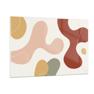 Glasbild - Bild auf glas - Abstrakte Komposition organischer Formen - 120x80cm - Kringel oder Schnörkel? - Moderne Wanddekoration für Wohnzimmer und Schlafzimmer ARTTOR