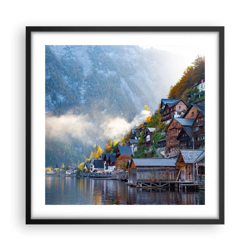 Poster in einem schwarzem Rahmen - Alpenatmosphäre - 50x50 cm