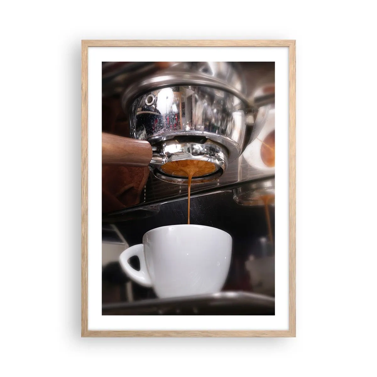 Poster in einem Rahmen aus heller Eiche - Gute Zeit des Tages - 50x70 cm