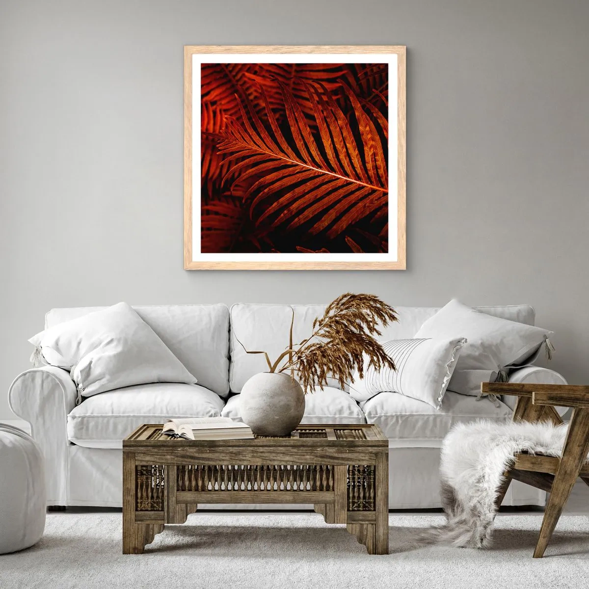 Poster in einem Rahmen aus heller Eiche - Die Hitze des Lebens - 60x60 cm