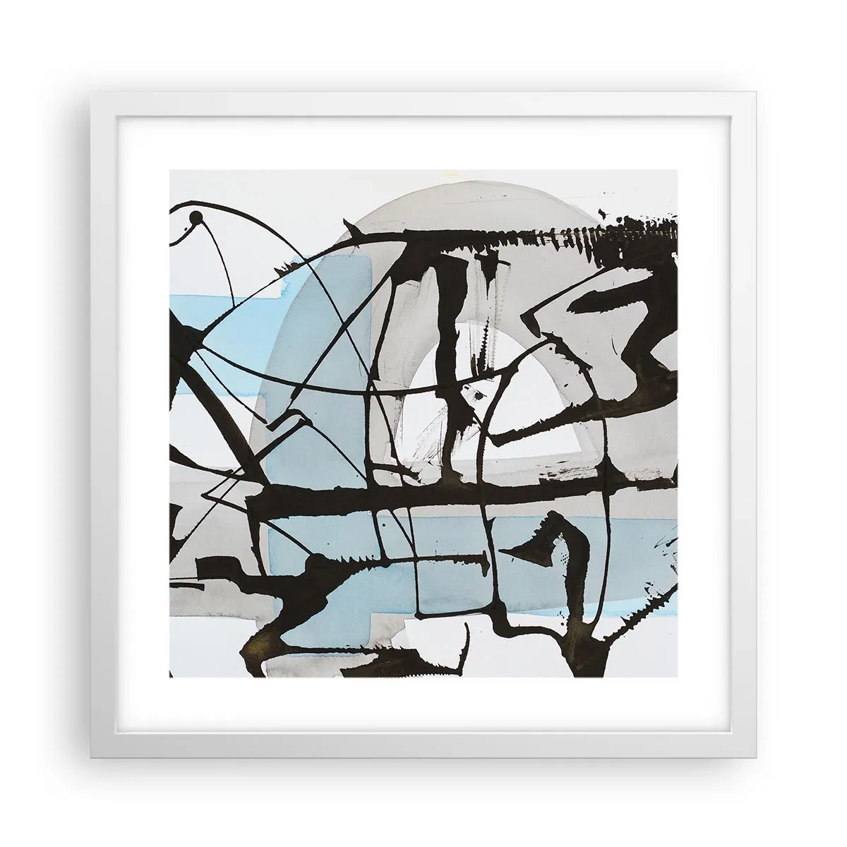 Poster in einem weißen Rahmen - Trotzdem blau - 40x40 cm