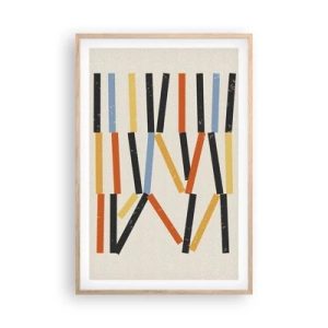 Poster in einem Rahmen aus heller Eiche - Komposition auf der Ebene - 61x91 cm