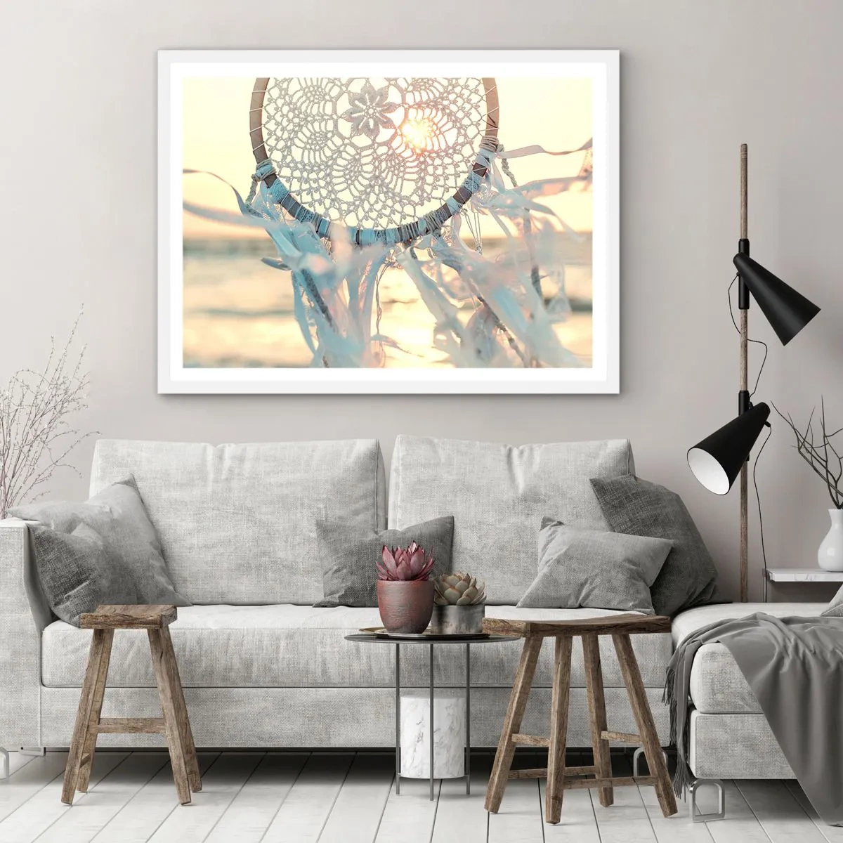 Poster in einem weißen Rahmen - Totem aus Spitze - 70x50 cm