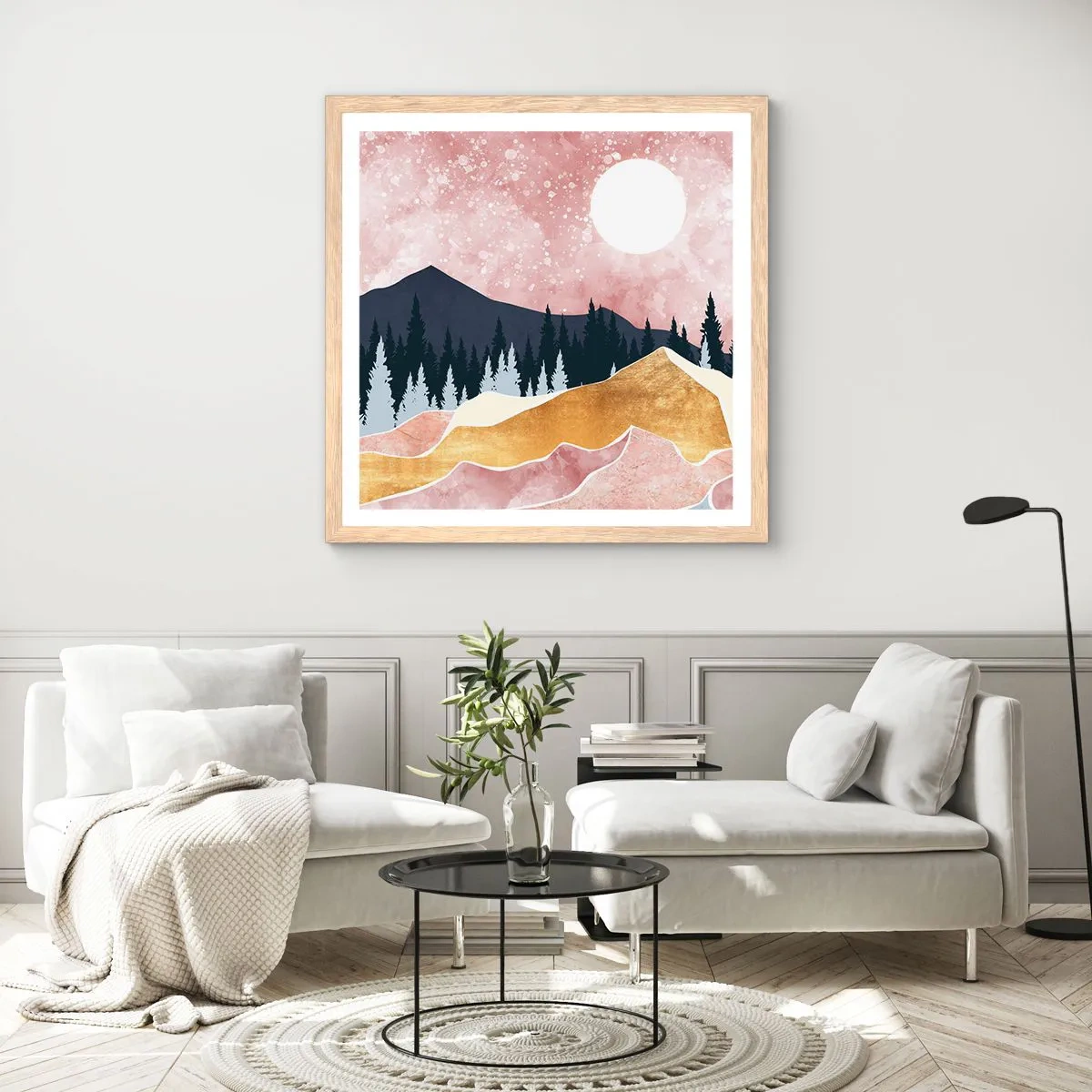 Poster in einem Rahmen aus heller Eiche - Nachtwache - 40x40 cm