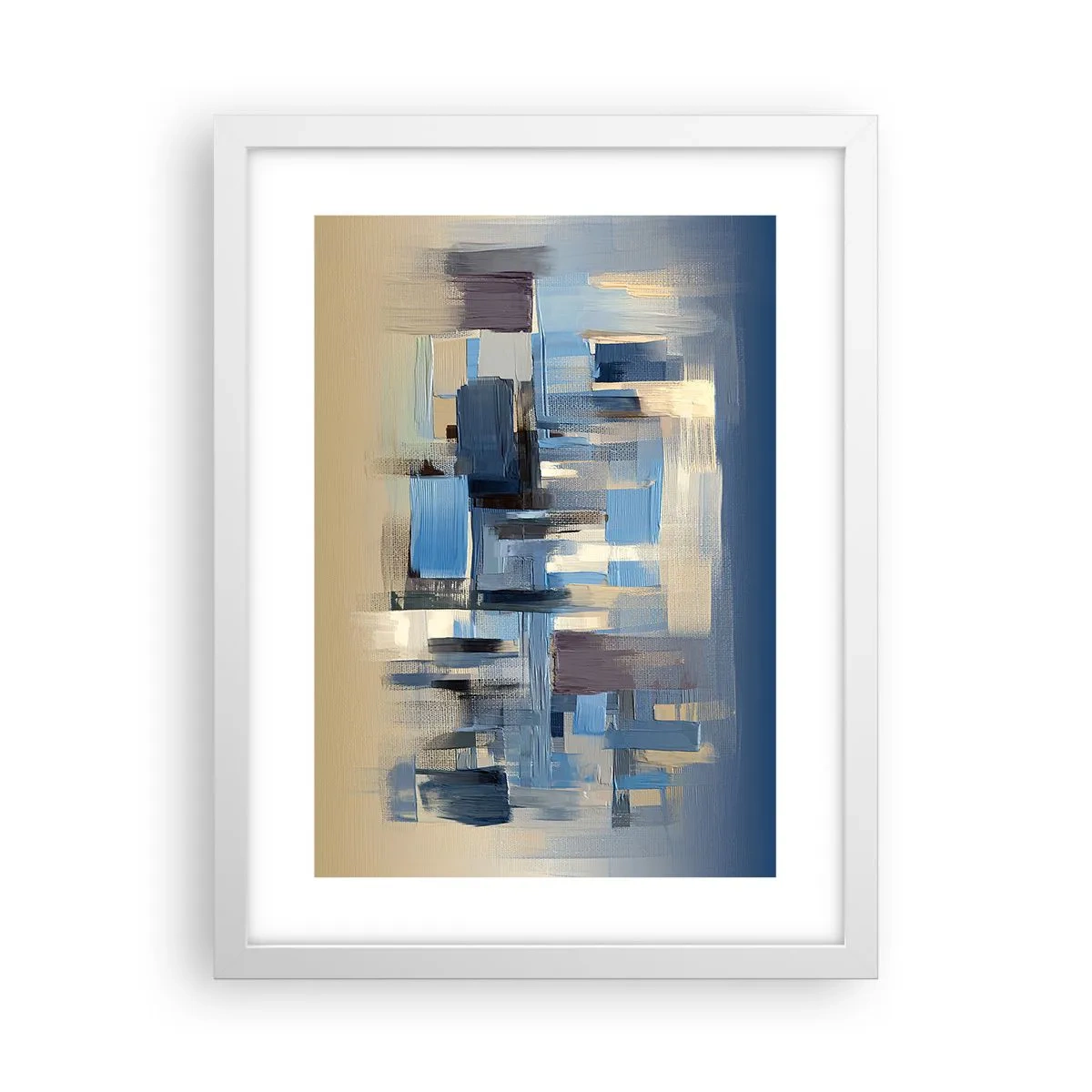 Poster in einem weißen Rahmen - Blaue Konstruktion - 30x40 cm