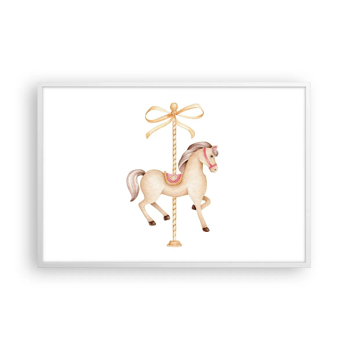 Poster in einem weißen Rahmen - Anmutiger Trab - 91x61 cm