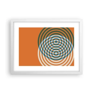 Poster in einem weißen Rahmen - Abstrakte kreisförmige Variation - 40x30 cm
