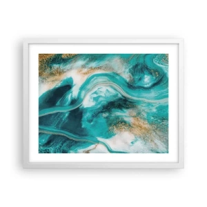 Poster in einem weißen Rahmen - Der Fluss aus Gold - 50x40 cm