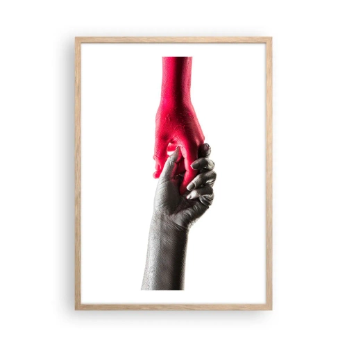 Poster in einem Rahmen aus heller Eiche - Gemeinsam, obwohl anders - 50x70 cm