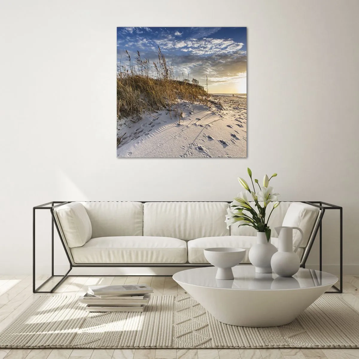 Glasbild - Bild auf glas - Einladung zu einem Spaziergang - 50x50 cm