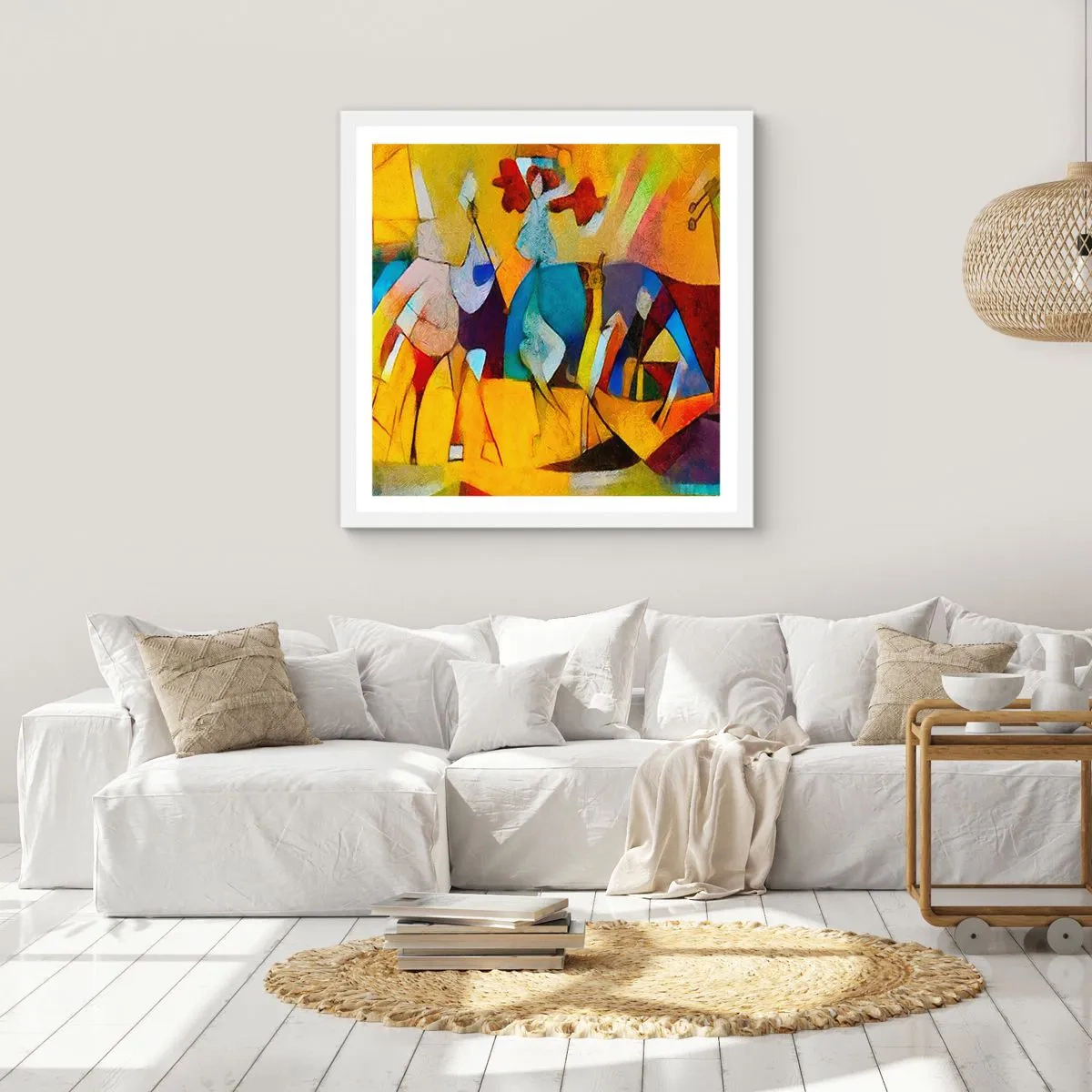 Poster in einem weißen Rahmen - Sonne - Leben - Freude - 50x50 cm