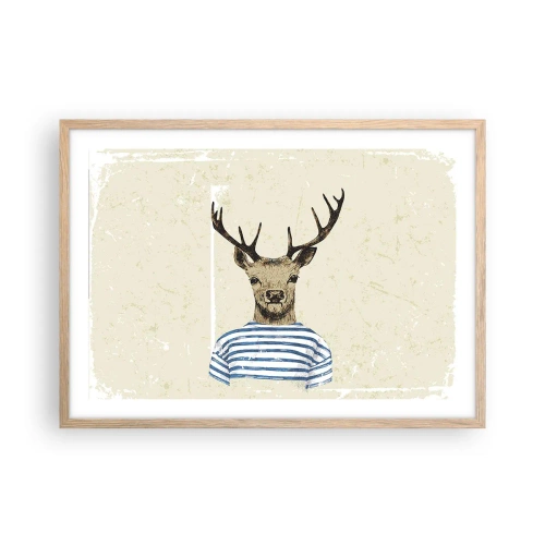 Poster in einem Rahmen aus heller Eiche - Weil ich gestreifte T-Shirts mag! - 70x50 cm