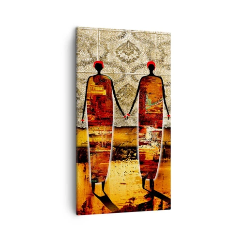Bild auf Leinwand - Leinwandbild - Ethnische Zusammensetzung in den Farben Afrikas - 45x80 cm