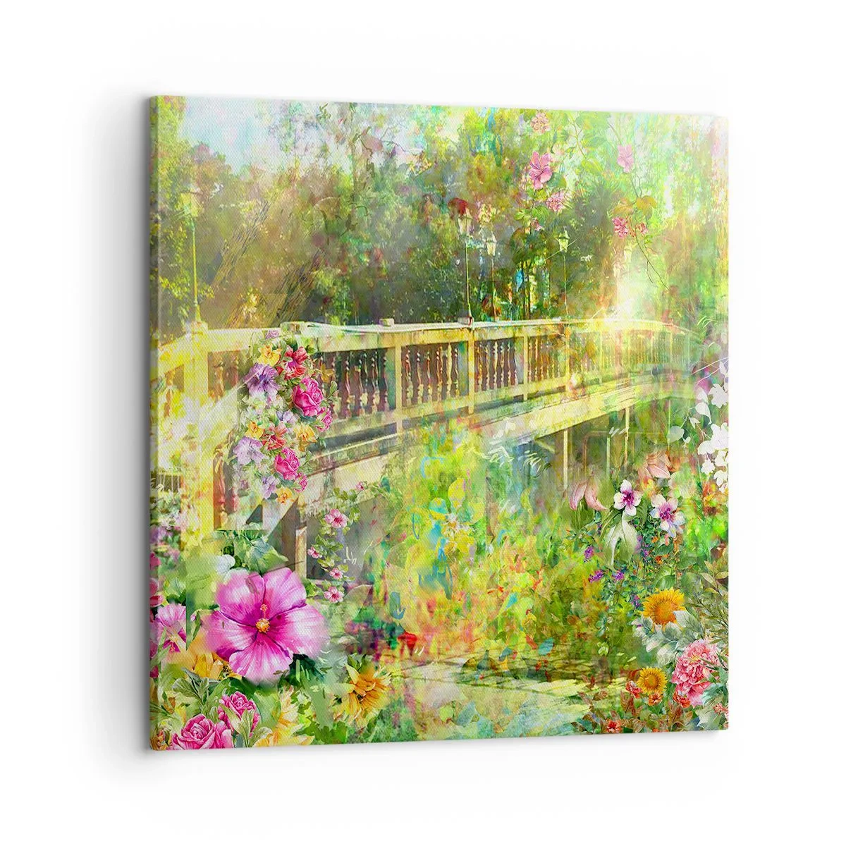 Bild auf Leinwand - Leinwandbild - Eine Brücke aus Frühlingsseufzern - 60x60 cm