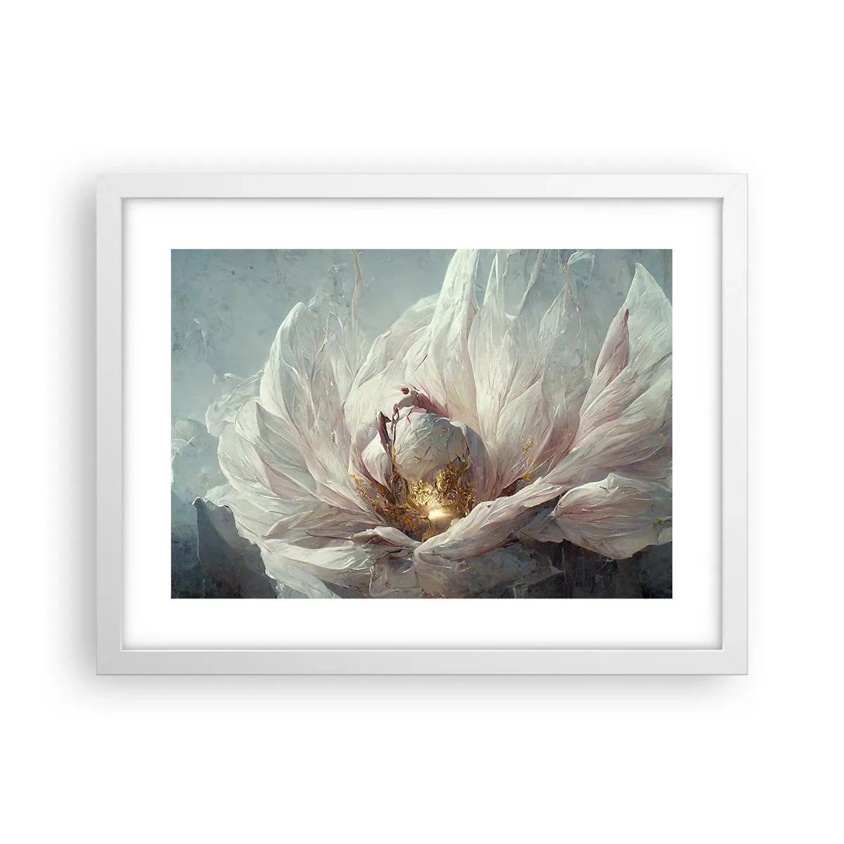 Poster in einem weißen Rahmen - Sie blüht alle hundert Jahre einmal - 40x30 cm