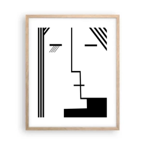 Poster in einem Rahmen aus heller Eiche - Einfach ein Kuss - 40x50 cm