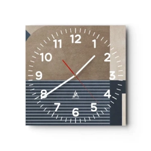 Wanduhr - Glasuhr - Komposition aus Einfachheit und Rundheit - 40x40 cm