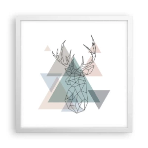 Poster in einem weißen Rahmen - In einem geometrischen Wald - 40x40 cm