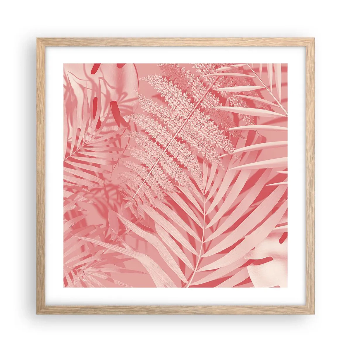 Poster in einem Rahmen aus heller Eiche - Rosa Konzept - 50x50 cm
