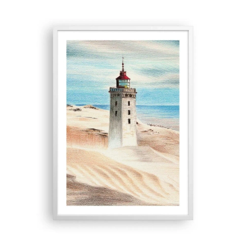 Poster in einem weißen Rahmen - Immer aufs Meer starrend - 50x70 cm