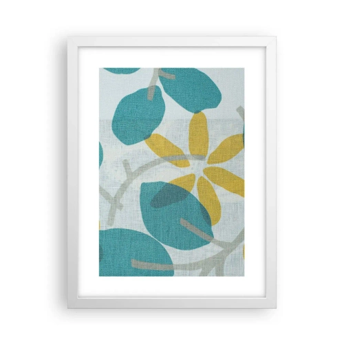Poster in einem weißen Rahmen - Unter den azurblauen Blättern - 30x40 cm