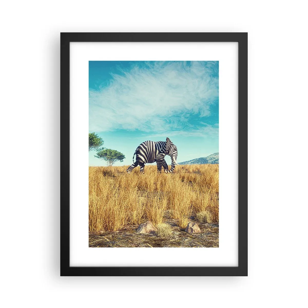 Poster in einem schwarzem Rahmen - Grau ist nicht mehr in Mode - 30x40 cm