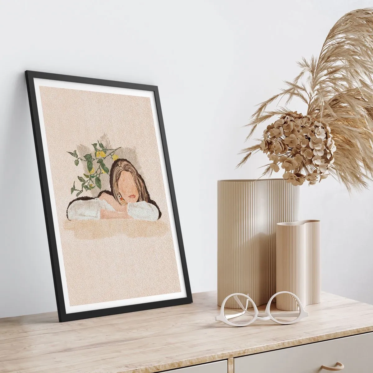 Poster in einem schwarzem Rahmen - Südländische Schönheit - 30x40 cm