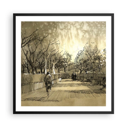 Poster in einem schwarzem Rahmen - Ein Moment mit einer Feder angehalten - 60x60 cm